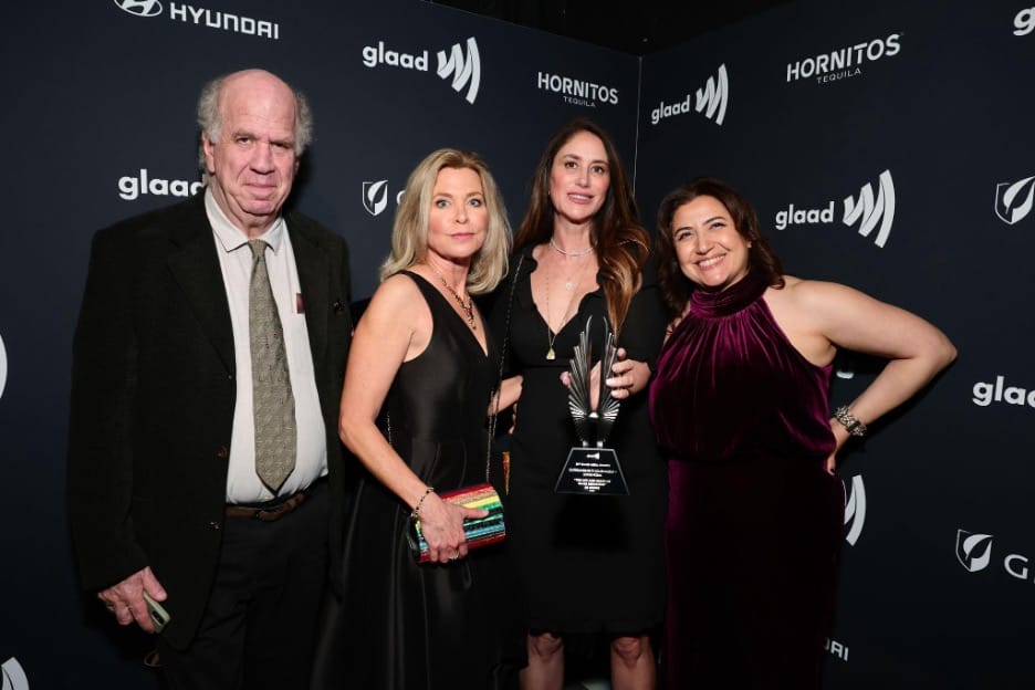 CBS News 48 Hours producer Jamie Stolz, correspondent Tracy Smith, documentary guest Jeanne Pepper Bernstein, and producer Gayane Keshishyan Mendez at the 36th Annual GLAAD Media Awards at The Beverly Hilton on March 27, 2025 in Beverly Hills, California.